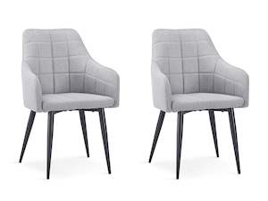 Kendra Dining Chair - Set of2 - Light Grey + Black