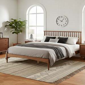 King Beds: Tolmount King Wooden Bed Frame - Walnut