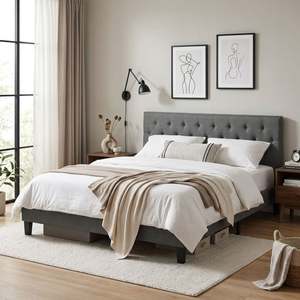 King Beds: Blane King Bed Frame - Dark Grey