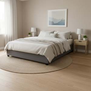King Beds: Bromo Fabric Slat Bed Frame - King