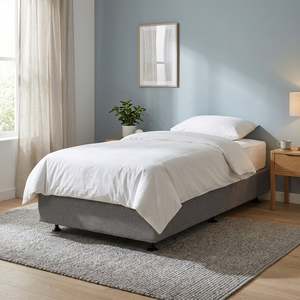 Single Beds: Vinson Fabric Single Bed Base - Grey