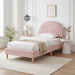 Single Beds: Lydia Single Bed Frame - Pink