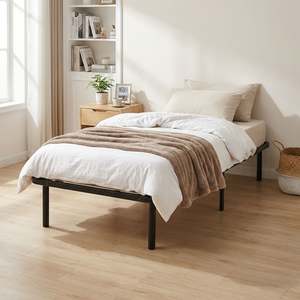 Single Beds: Graham Single Metal Bed Frame - Black