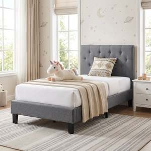 Single Beds: Blane Single Bed Frame - Dark Grey