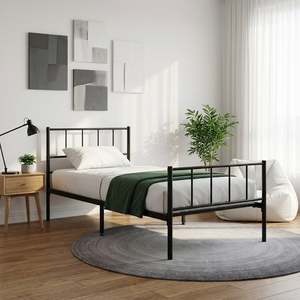 Single Beds: Keira Single Metal Bed Frame - Black