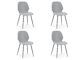 Irene Dining Chair - Set of 4 - Light Grey + Black