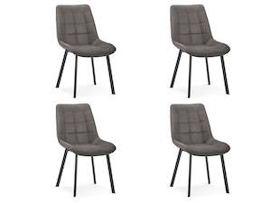 Nellie Dining Chair - Set of 4 - Dark Grey + Black