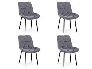 Dining Room: Dallas Dining Chair - Set of 4 - Dark Grey + Black