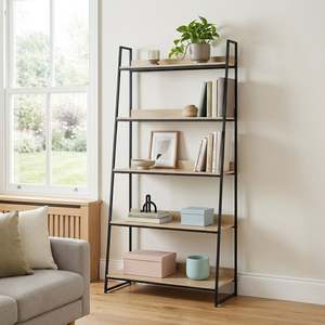 Vanta 5 Tier Ladder Bookshelf - Oak