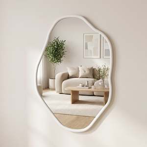 Moro Freeform Wall Mirror 91CM - White