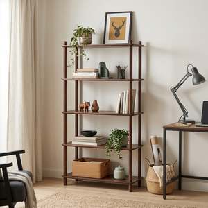 Tui 5 Tier Storage Shelf Bookshelf - Walnut