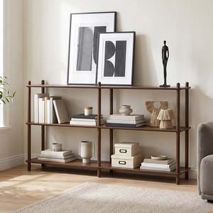 Preorder: Tui 3 Tier Long Storage Shelf Bookshelf - Walnut