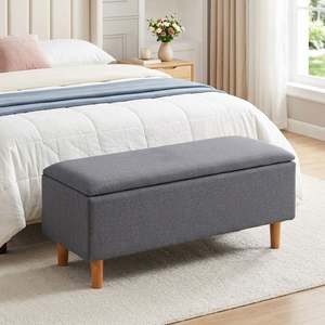 Theodore Storage Ottoman Bench - Dark Grey