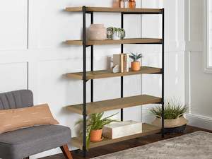 Rukwa Wooden Bookshelf 160cm - Oak