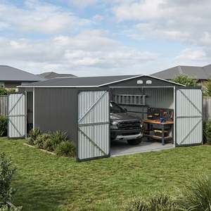 Bestseller: ToughOut Outdoor Garage 19'x12' ft - 6.02m x 3.86m x 2.37m - Charcoal