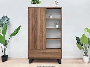 Office: Frohna Bookshelf Cabinet with Drawer - Walnut