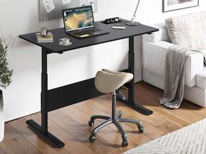 Desks: Hector 100cm Height-Adjustable Computer Desk - Black