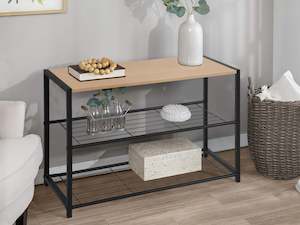 Milton 3 Tier Storage Shelf - Maple + Black