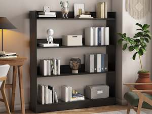 Bookshelf Storage: Bulls 100cm 4 Tier Bookshelf - Black