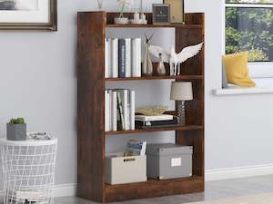 Bulls 80cm 4 Tier Bookshelf - Rustic Brown