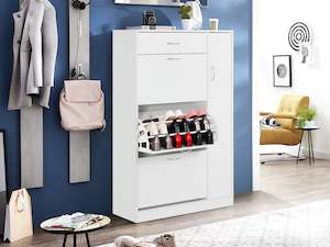 Shoe Cabinets: Horotea 4 Drawer Shoe Cabinet Storage Rack - White