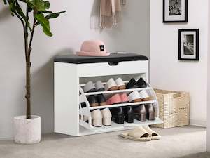 Hawea Wooden Shoe Rack 3 Layer - White