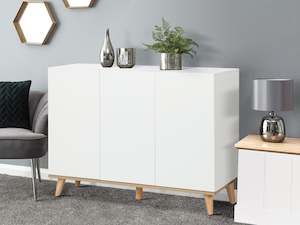 Shoe Cabinets: Hudson 3 Door Shoe Cabinet Storage Rack - White