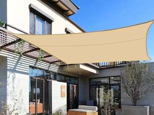 Toughout Serein Waterproof Rectangle Shade Sail 3m x 5m - Sand