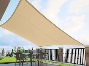 Toughout Serein Waterproof Rectangle Shade Sail 6m x 8m - Sand