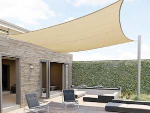 Awnings: Toughout Kool Square Shade Sail 5m x 5m - Sand