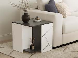 Dustin Side Table - Oak Grey + White