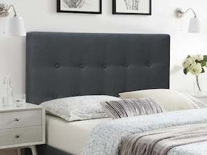 SUSAN KING SINGLE Fabric Upholstered Headboard - CHARCOAL