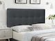 SUSAN KING SINGLE Fabric Upholstered Headboard - CHARCOAL