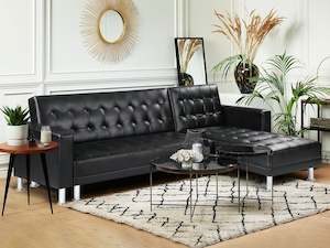Sofa Beds: Colorado Sofa Bed Futon with Chaise - Black