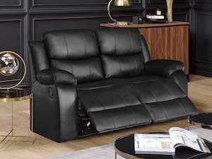 Sofa Sectionals: Wilson Manual 2 Seater Recliner Sofa - Black