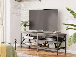 Entertainment Units: Gambia 1.4m Entertainment Unit - Grey Oak