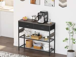 Console Tables: Cuckoo Console Table with 2 Drawers - Gray Oak