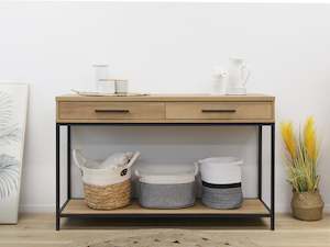 Console Tables: Kaden Wooden Console Table - Oak