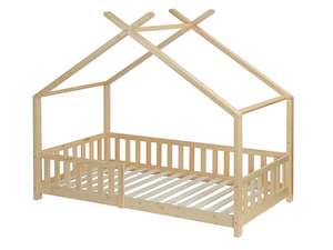 Minto Single Wooden House Bed Frame - Oak