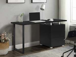 Office: Karter Computer Desk with Drawers - Black