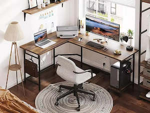 Niko Computer Corner Desk - Rustic Brown