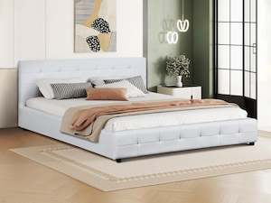 Augusta PU Slat Bed - Super King - White