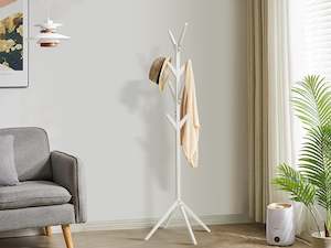 Clothes Rack: Wooden Clothes Rack Hanger - White