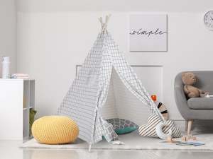 Kids Tent: Leni Kids Teepee Kid Play Tent - Grids Pattern
