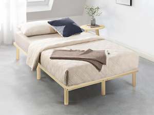 King Single Beds: Ohio King Single Wooden Bed Base - Natural