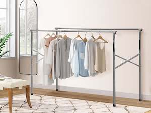2.4m Foldable Stainless Steel Clothes Rack