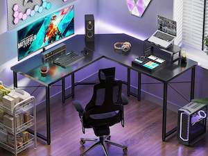 Marcus Gaming Corner Desk - Carbon Black