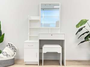 Dressing Tables: Zinnia 2 Drawer Dressing Table Set 2pcs - White