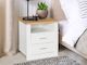 Mateo Wooden Bedside Table - White + Oak