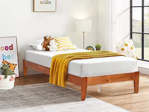 Meri King Single Wooden Slat Bed Frame - Oak